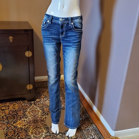 MISS ME Chloe Boot envelope pocket jeans 28 x 33 - Picture 3 of 7